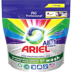 Ariel Professional Formula All-in-1 Colour Protect wascapsules, pak van 45 stuks 2 stuks