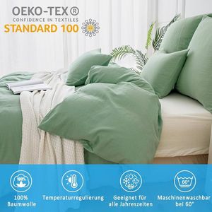 Dubbel mousseline beddengoed - 100% katoen - 155 x 220 cm - huidvriendelijk