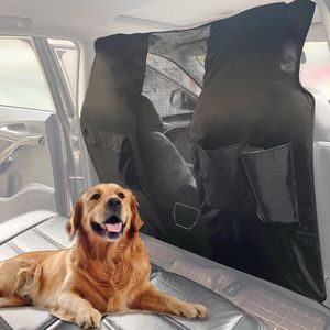 Achterbank barrièrenet voor SUV met verstelbare riem - Hondenauto netbarrière voor dubbellaags huisdier autoverdeler - Auto huisdierbescherming voor kinder/hond/kat - Reisstof voor veiligheid hondennet auto
