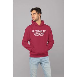 1976 Jaar Rood Hoodie heren - Maat M - Ultimate Legend - Verjaardag Cadeau Mannen - Limited Edition