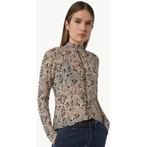 comma - T-Shirt - Lange Mouwen - Chique Opstaande Kraag