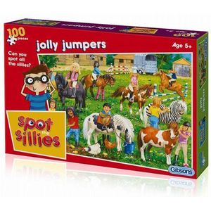 Legpuzzel van 100 stukjes - Gibsons - Spot the Sillies, Jolly Jumpers, John Francis