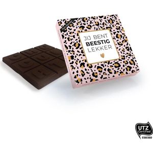 Chocoladecadeau - Chocoladereep - Valentijnsdag - Jij bent beestig lekker