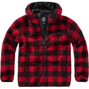 Brandit Teddyfleece Worker Rood-Zwart jacket Heren