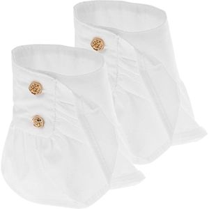 Allecto plus - Kant nep mouwen - Wit - Elastische polsmanchetten voor dames - Set van 2