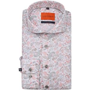 Suitable - Melange Overhemd - Multicolour - Slim-fit - Lange Mouw - Paisley en Print Dessin