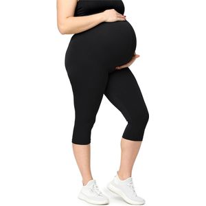 Merry Style Dames Grote Maten Leggings - Zwangerschapskleding - Capri - Viscose - MS-MS10-461-LE - Zwart - 7XL