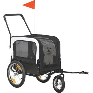 2-in-1 Fietskar Jogger voor Honden met Veiligheidslijn en Zwenkwiel