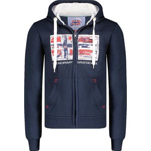 Heren Vest Met Capuchon En Rits Blauw Geographical Norway - S