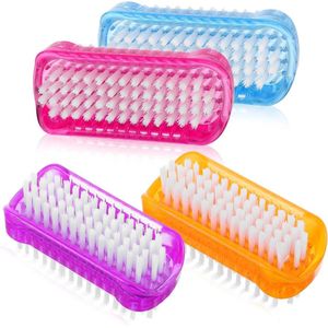 Thelau - - 4-Delige set nagelborstels voor het reinigen van nagels - rood en blauw