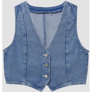 Gilet - Denim - Katoenmix - Glitterdetails