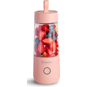 VITAMER Roze - USB Oplaadbare Fruit Blender - Draagbare smoothie maker - incl. 10 smoothie recepten!
