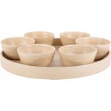 Present Time Schaal Tray Puro Rond - Naturel - 32x32x6cm - Scandinavisch - Cadeau - Cadeautje - Cadeautjes - Cadeau vrouw - Cadeau man - Cadeau voor haar - Cadeau voor hem - Kado - Kado man - Kado vrouw