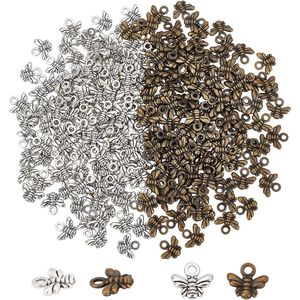 240 stuks Legering Bumble Bee Vorm Tibetaanse Stijl Charms met 2 mm Gat
