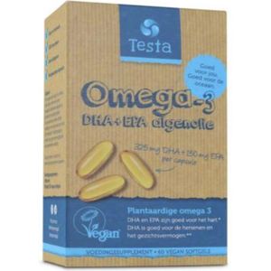 testa - omega 3 algenolie - 325mg DHA + 150mg EPA - 60 capsules