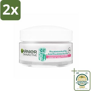 Garnier - SkinActive - Dagcrème - Hyaluronzuur & Aloë Vera - Hydraterend - 50 ml - Voordeelverpakking - 2 stuks - Aloë vera - Hydraterende crème