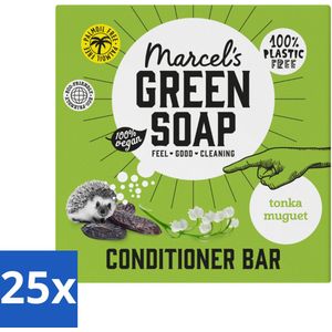 25 x Marcel's Green Soap - Conditioner Bar - Tonka & Muguet - Krachtige werking - 60 gr - Conditioner Bar - Haarverzorging - Sheaboter - Kokosolie - Sulfaatvrij