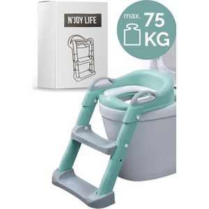 N'JOY Life - Toilettrainer met trapje - Wc verkleiner - Toilet trainer met trapje - Opvouwbaar - 2 tot 7 jaar - Groen