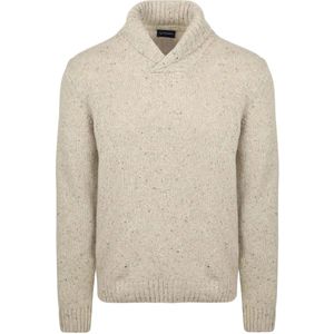 Suitable Trui Shawl Tweed Eco Wool Ecru - Maat M - Heren - Pullover