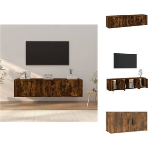 vidaXL Tv-meubelset Gerookt Eiken - 80 x 34.5 x 40 cm - Klassiek design - Kast