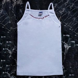 2 Stuks|Beeren Meisjes hemden| Kleur: Wit | Maat: 6-7 Jaar (116-122) | Spaghetti Band| %100 Katoen