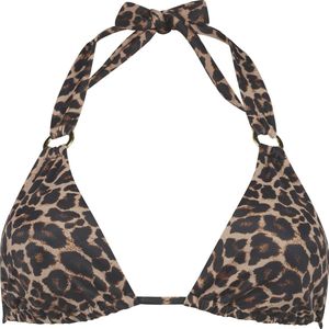 Hunkemöller Dames Badmode Triangle bikinitop Leopard - Beige - maat M