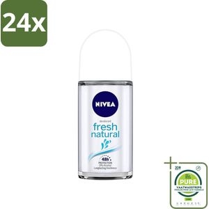 NIVEA - Deodorant Roller - Frisse Natuur - Langdurige Frisheid - 50 ml - Voordeelverpakking - 24 stuks - NIVEA deodorant - Deodorant roller