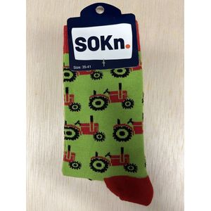 SOKn. trendy sokken *TREKKER* rood maat 35-41 (ook leuk om kado te geven !)