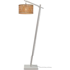 GOOD&MOJO Vloerlamp Java - Bamboe Wit/Naturel - 58x32x150cm - Modern - Staande lampen voor Woonkamer - Slaapkamer
