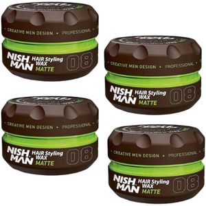 Nish Man Hair Wax 08 Matte - 4 stuks