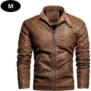 Bovista Leren Jas - Leather Jacket - Lederen Jas - Bomberjack - Pilotenjack - Blazer - Biker - Motorjas - Motormuis - Heren - Bruin XS