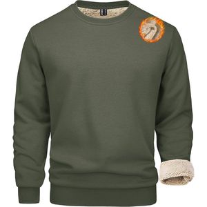 Heren Fleece Pullover Wintersweatshirt met Lange Mouwen en Ronde Hals