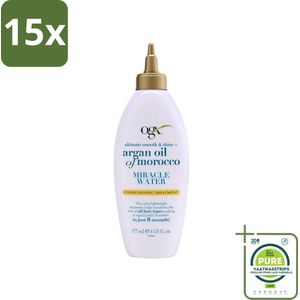 15 x OGX - Argan Oil of Morocco - Miracle Water - Lichtgewicht Hydratie - 177 ml - Grootverpakking - Argan Olie Haar - Hydraterende Spray - Leave-in Conditioner - Haar Glans - Haar Verzorging