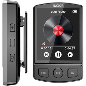 NAXSIR MP3 - speler met Groot Scherm & Bluetooth – 32G Geheugen, Klok - & FM - Radiofunctie, Handige Opname - en Afspeelfunctie! Perfect voor Sport - En Dagelijks Gebruik, Multifunctioneel en Gemakkelijk te Bedrijven