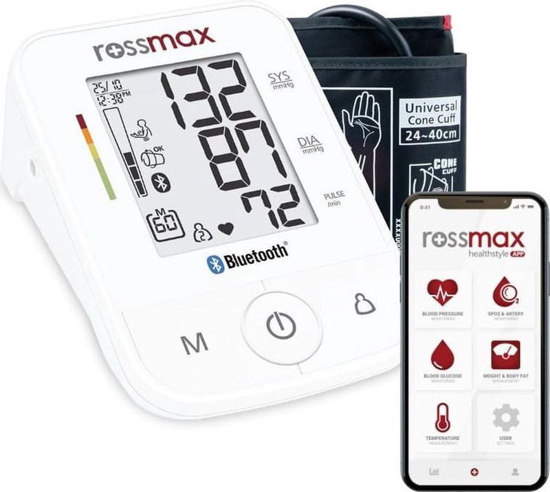 Rossmax X3 BT - Bloeddrukmeter - Bovenarm - Klinisch Gevalideerd - Bluetooth