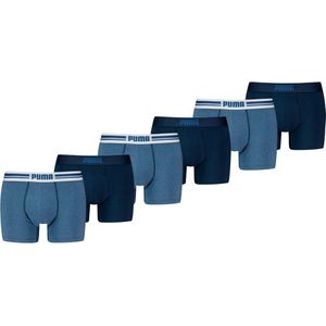 Puma Boxershorts Everyday Placed Logo - 6 pack Donkerblauwe heren boxers - Heren Ondergoed - Denim - Maat L