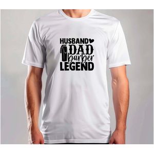 Dad Barber Husband Legend - T Shirt - Barber - BarberLife - Dad - Barbershop - Kapster - Kappertijd - KapperLeven - Kapperszaak