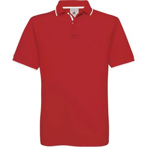 Polo shirt 'Safran Sport' Rood/Wit merk B&C maat XL