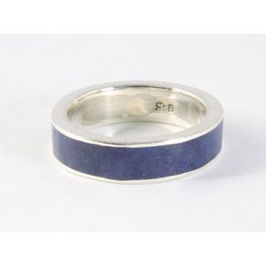 Zilveren ring met lapis lazuli - maat 20.5