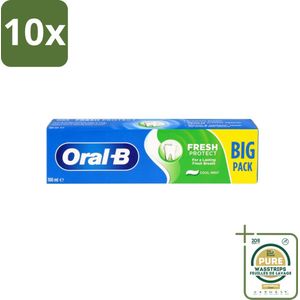 10 x Oral-B - Fresh Mint - Tandpasta - Verfrissend - 100 ml - Grootverpakking - Tandpasta - Fluoride - Gaatjes - Wittere Tanden - Mondgezondheid
