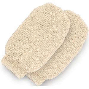 Natuurlijke badwanten - hennep exfoliërende wanten, badhanddoeken voor huidexfoliatie, bodyscrubs en reiniging - zachte badsponzen voor mannen en vrouwen - set van 2 badwanten