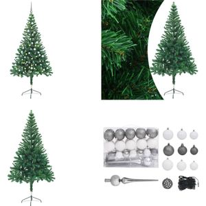 vidaXL Kunstkerstboom met LED's en kerstballen 380 takken 150 cm - Kunstkerstboom - Kunstkerstbomen - Kerstboom - Kerstdecoratie