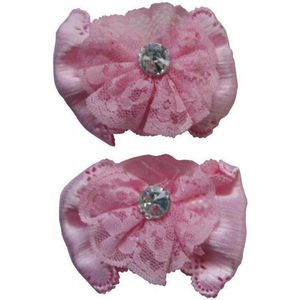 Jessidress Elegante Haarclip met kant en strass - Roze