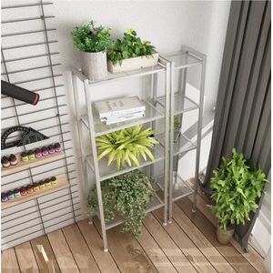 Metalen Mesh Ladder Plank boekenkast 5-Tier Boekenplank Opslag Rek Display Rek Plant Stand voor Huis Tuin Slaapkamer Woonkamer, 60x36x147cm, Wit