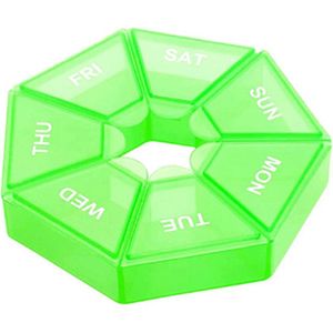 Pillendoos - 7 Dagen - Pillenbakje - Pillen Organizer - Medicijn Doosje - Lime Groen
