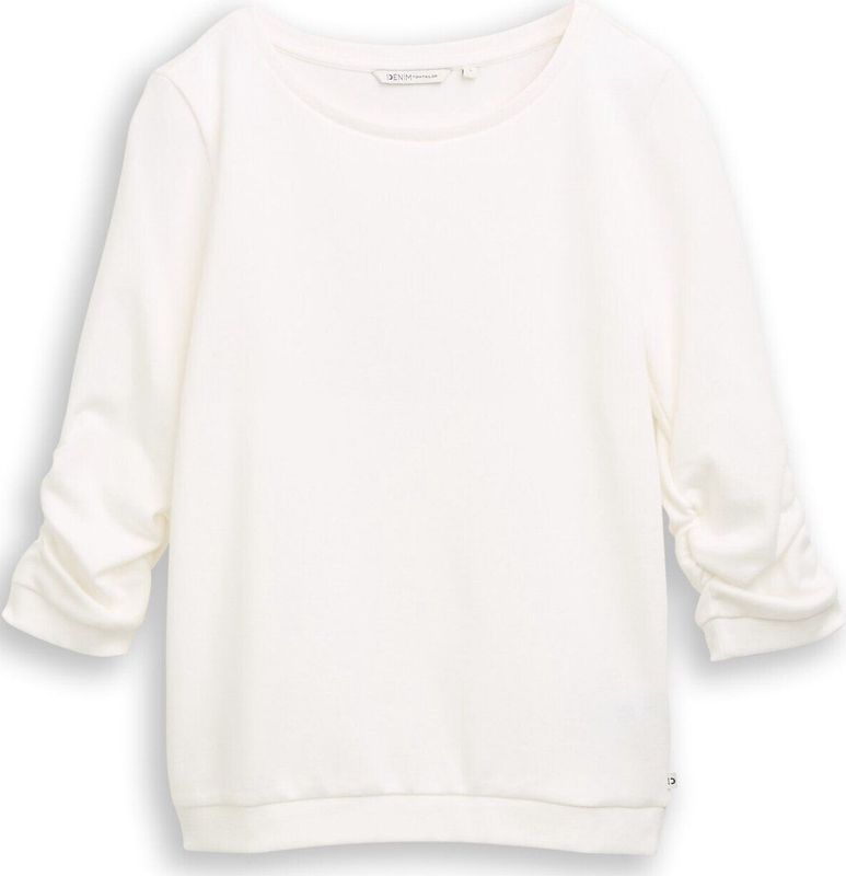 TOM TAILOR Denim Sweatshirt voor dames, 10332 - Off White, XXL