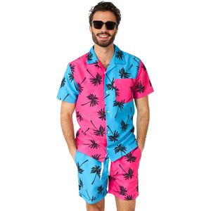 OppoSuits Parallel Palm Heren Zomer Set  - Bevat Shirt En Shorts - Tropische Zwem Kleding - Meerkleurig - Maat M