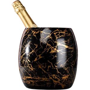Wijnkoeler Rvs 3,6L Goud Zwart Marmer Patroon Voor Champagne,Wijn Etc