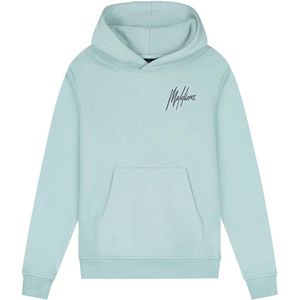 Malelions - Kids Striped Signature Hoodie - Aqua Grey/Anthracite