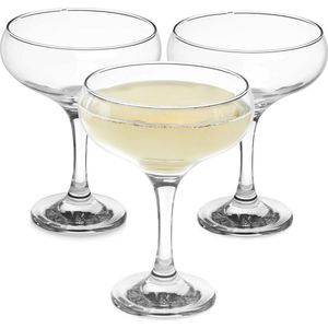 Pasabasche Champagneglazen - laag model - 24x - transparant - glas - 270 ml - proseccoglazen